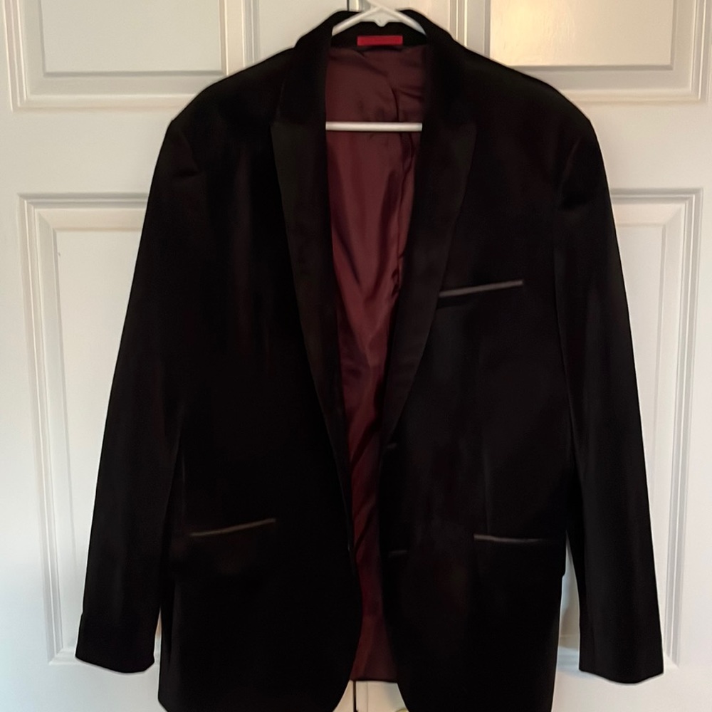 Alfani Black Velvet Suit Coat Mens Large 42-44